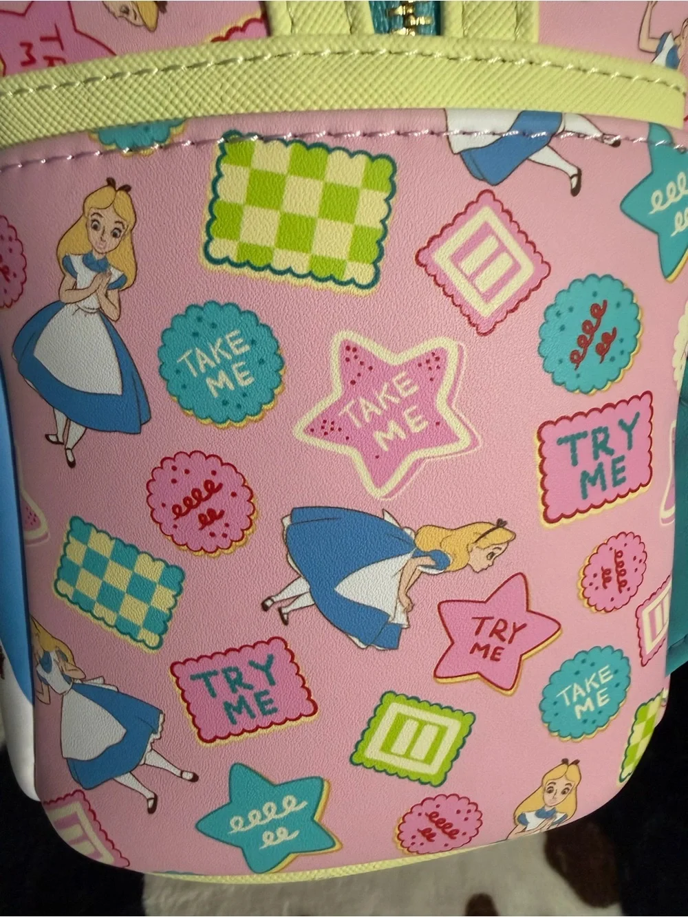 Loungefly Yellow, Blue & Pink Alice Kids Backpack